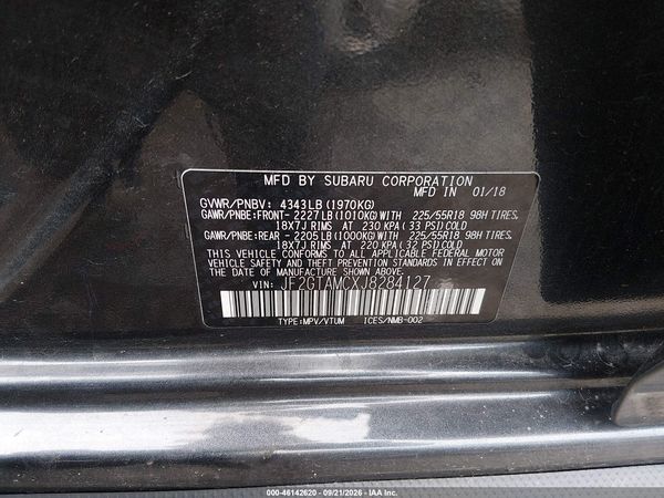 2018 SUBARU CROSSTREK 2.0I LIMITED — I9
