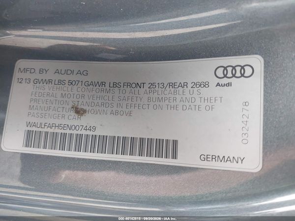 2014 AUDI A5 2.0T PREMIUM — I9