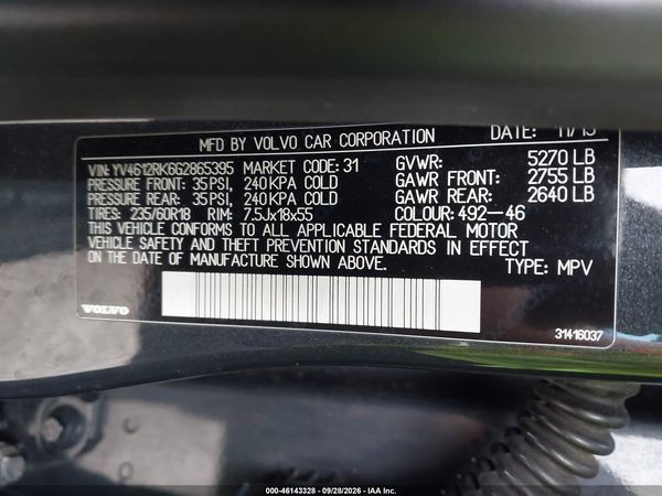 2016 VOLVO XC60 T5 PREMIER — I9