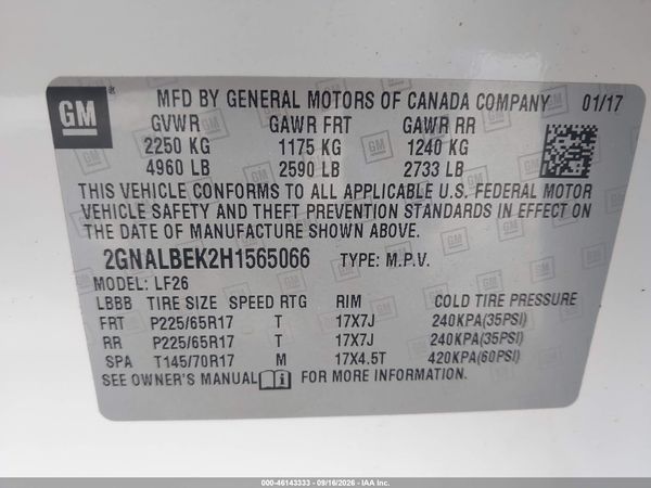 2017 CHEVROLET EQUINOX LS — I9