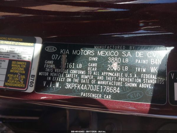 2018 KIA FORTE LX — I9