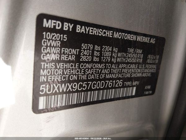 2016 BMW X3 XDRIVE28I — I9