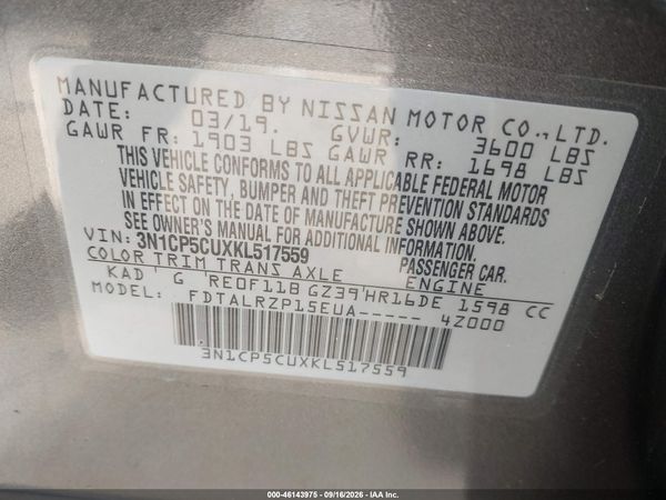 2019 NISSAN KICKS S — I9