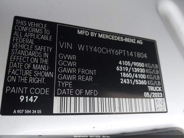 2023 MERCEDES-BENZ SPRINTER 2500 HIGH ROOF 4-CYL GAS — I9