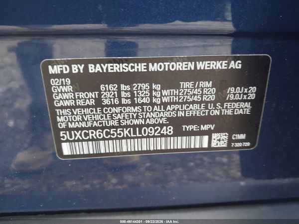 2019 BMW X5 XDRIVE40I — I9