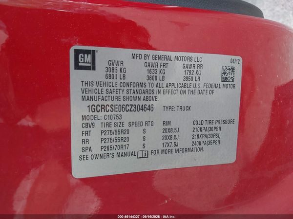 2012 CHEVROLET SILVERADO 1500 LT — I9