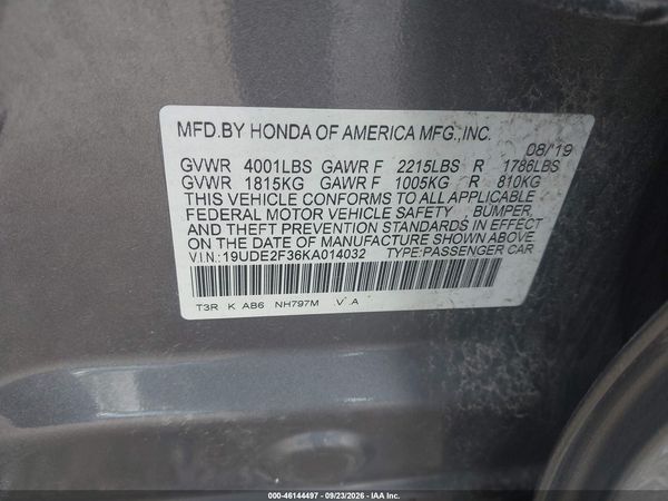 2019 ACURA ILX STANDARD — I9