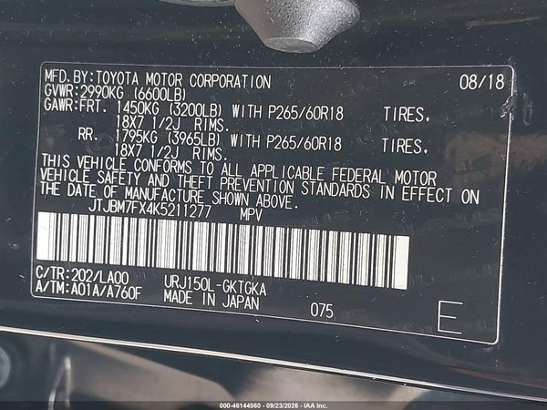 2019 LEXUS GX 460 PREMIUM — I9