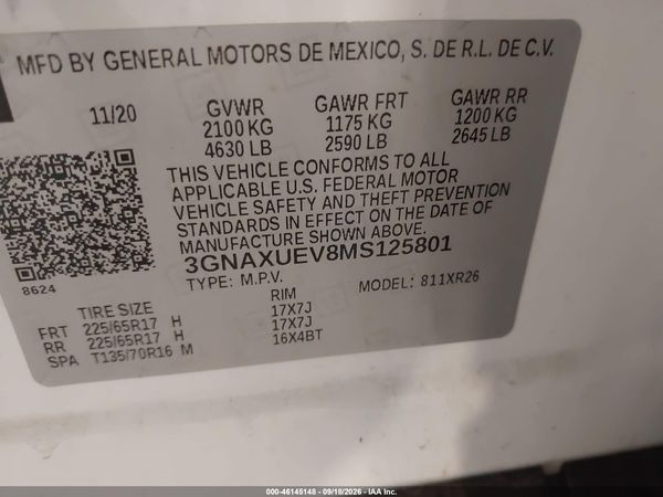 2021 CHEVROLET EQUINOX AWD LT — I9