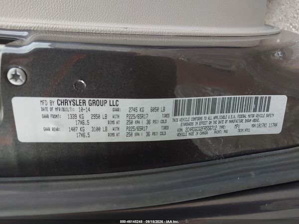 2015 DODGE GRAND CARAVAN SXT — I9