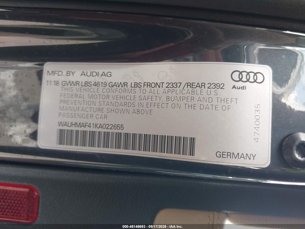 2019 AUDI A4 40 PREMIUM — I9