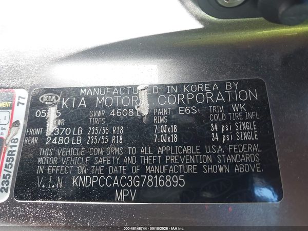 2016 KIA SPORTAGE EX — I9