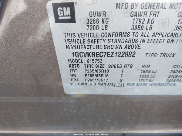 2014 CHEVROLET SILVERADO 1500 1LT — I9