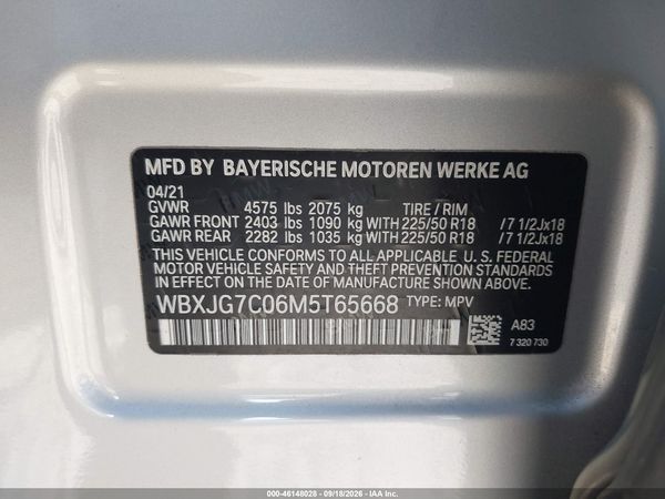 2021 BMW X1 SDRIVE28I — I9