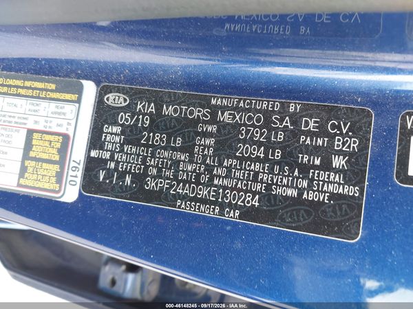 2019 KIA FORTE LXS — I9