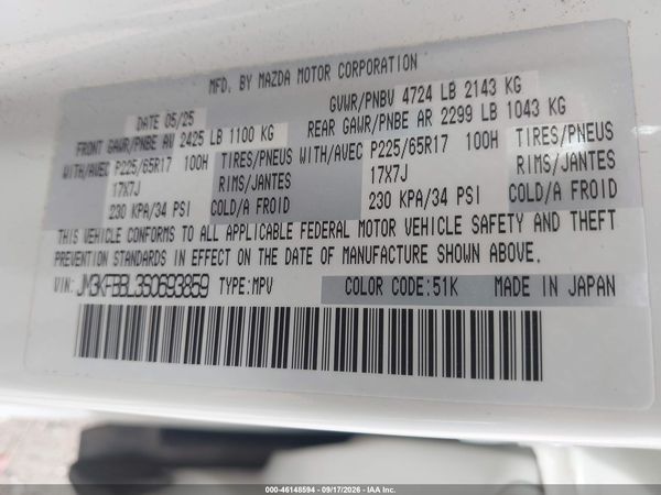 2025 MAZDA CX-5 2.5 S SELECT — I9