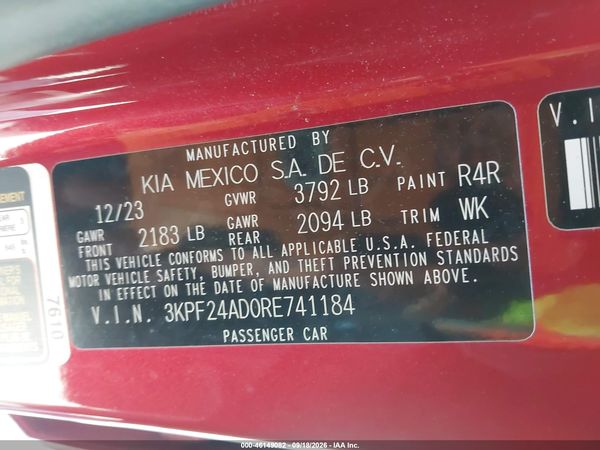 2024 KIA FORTE LXS — I9