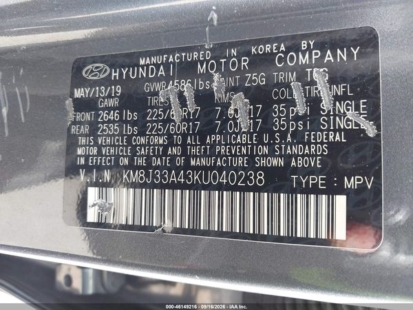 2019 HYUNDAI TUCSON VALUE — I9