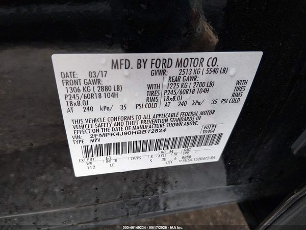 2017 FORD EDGE SEL — I9