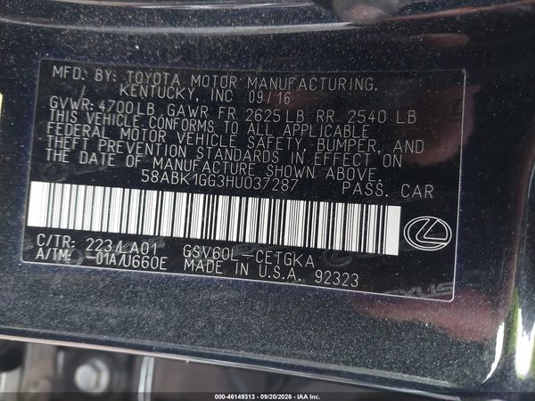 2017 LEXUS ES 350 — I9