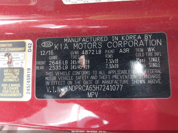 2017 KIA SPORTAGE SX TURBO — I9