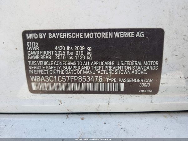 2015 BMW 328I — I9