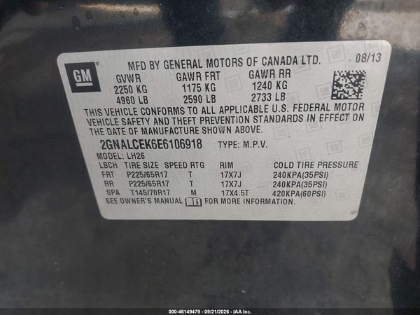 2014 CHEVROLET EQUINOX 2LT — I9