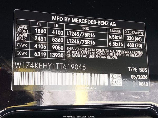 2026 MERCEDES-BENZ SPRINTER 2500 — I9