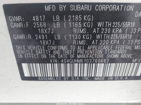 2025 SUBARU CROSSTREK LIMITED — I9