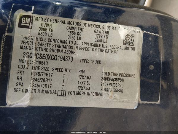2012 CHEVROLET SILVERADO 1500 LT — I9