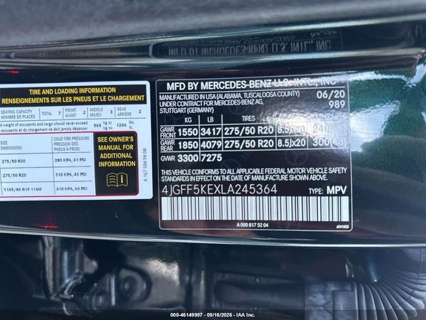 2020 MERCEDES-BENZ GLS 450 4MATIC — I9