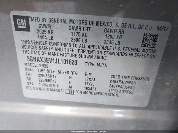2018 CHEVROLET EQUINOX LT — I9
