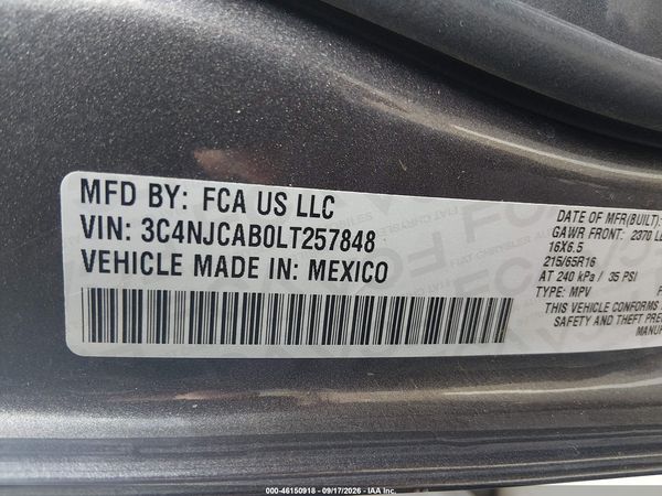 2020 JEEP COMPASS SPORT FWD — I9