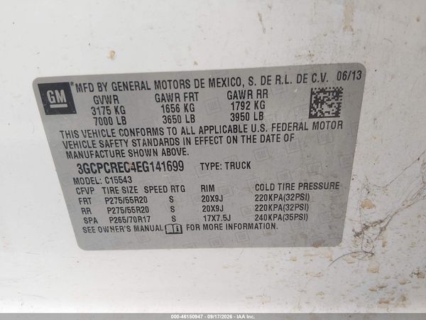 2014 CHEVROLET SILVERADO 1500 1LT — I9