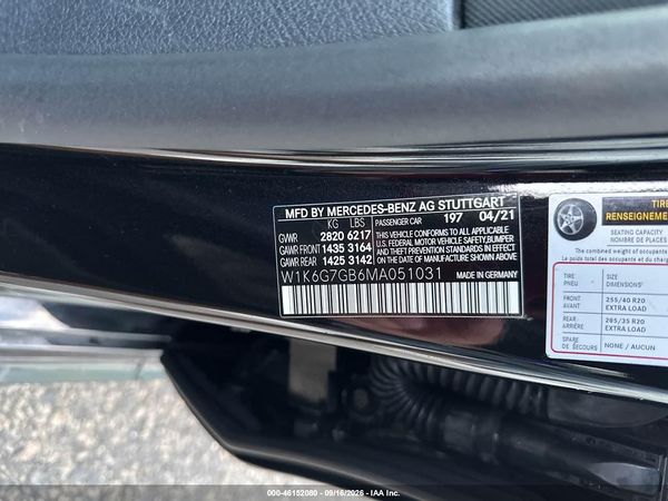 2021 MERCEDES-BENZ S-CLASS S 580 — I9