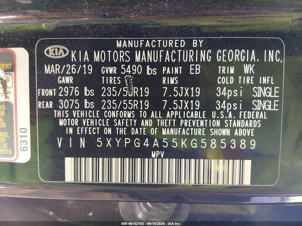 2019 KIA SORENTO 3.3L S — I9