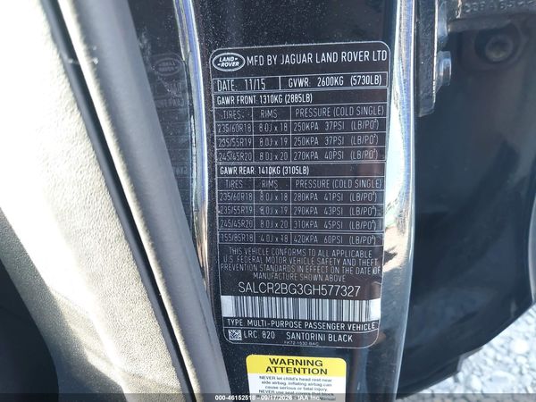 2016 LAND ROVER DISCOVERY SPORT HSE — I9
