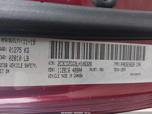 2020 DODGE CHALLENGER SXT AWD — I9