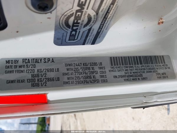 2021 RAM PROMASTER CITY TRADESMAN — I9