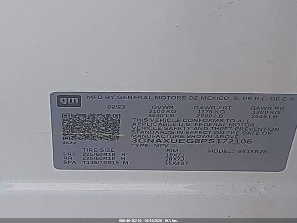 2023 CHEVROLET EQUINOX AWD LT — I9