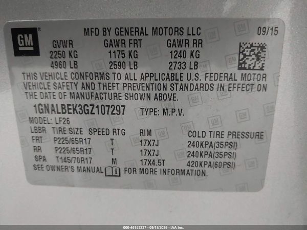 2016 CHEVROLET EQUINOX LS — I9