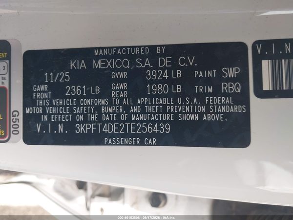 2026 KIA K4 LXS — I9