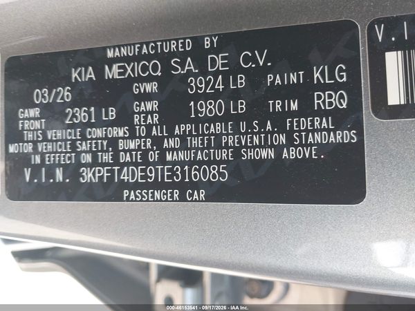 2026 KIA K4 LXS — I9