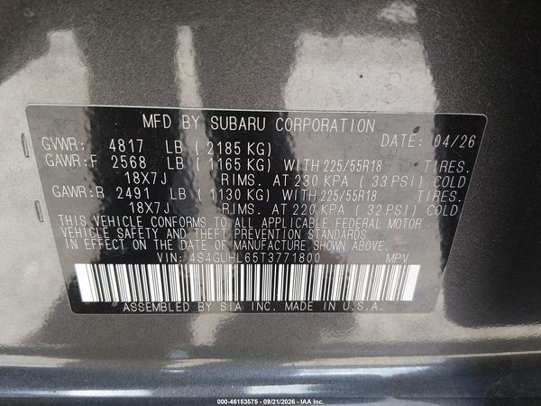 2026 SUBARU CROSSTREK LIMITED — I9