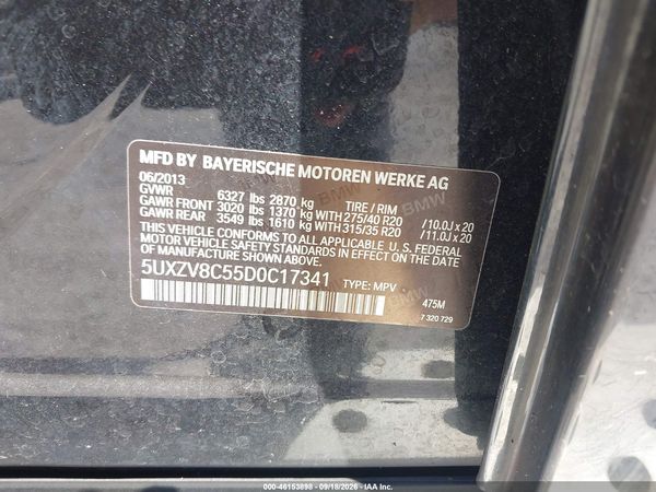 2013 BMW X5 XDRIVE50I — I9