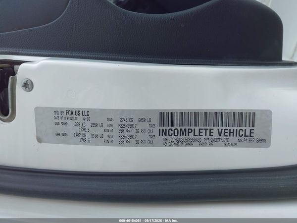 2016 DODGE GRAND CARAVAN R/T — I9
