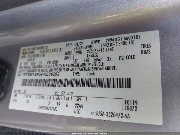 2023 FORD F-150 XL — I9