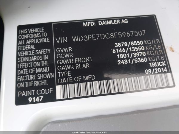 2015 MERCEDES-BENZ SPRINTER 2500 NORMAL ROOF — I9