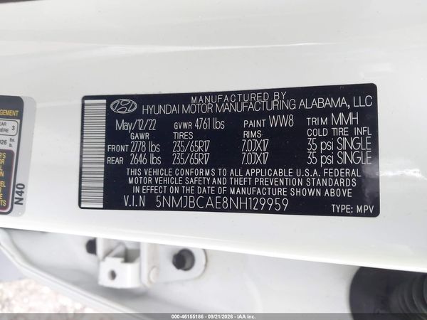 2022 HYUNDAI TUCSON SEL — I9