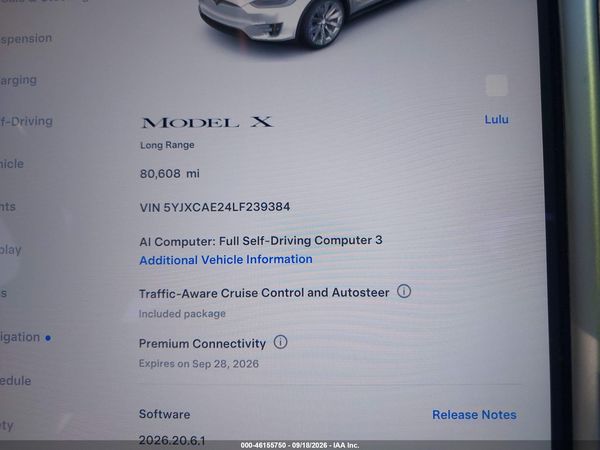 2020 TESLA MODEL X — I118